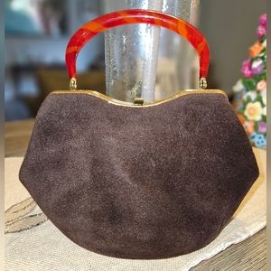 Rare vintage Empress fedora wool brown velvet soft felt 60s purse handbag new